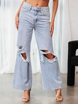 Distressed Wide Leg Jeans