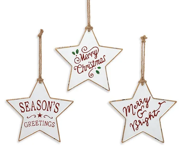 11.6" Metal Holiday Star Ornaments