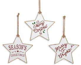 11.6" Metal Holiday Star Ornaments