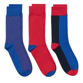 3 Pack Colour Mixed Socks - Nautical Blue (Aqua)| Saxony Blue