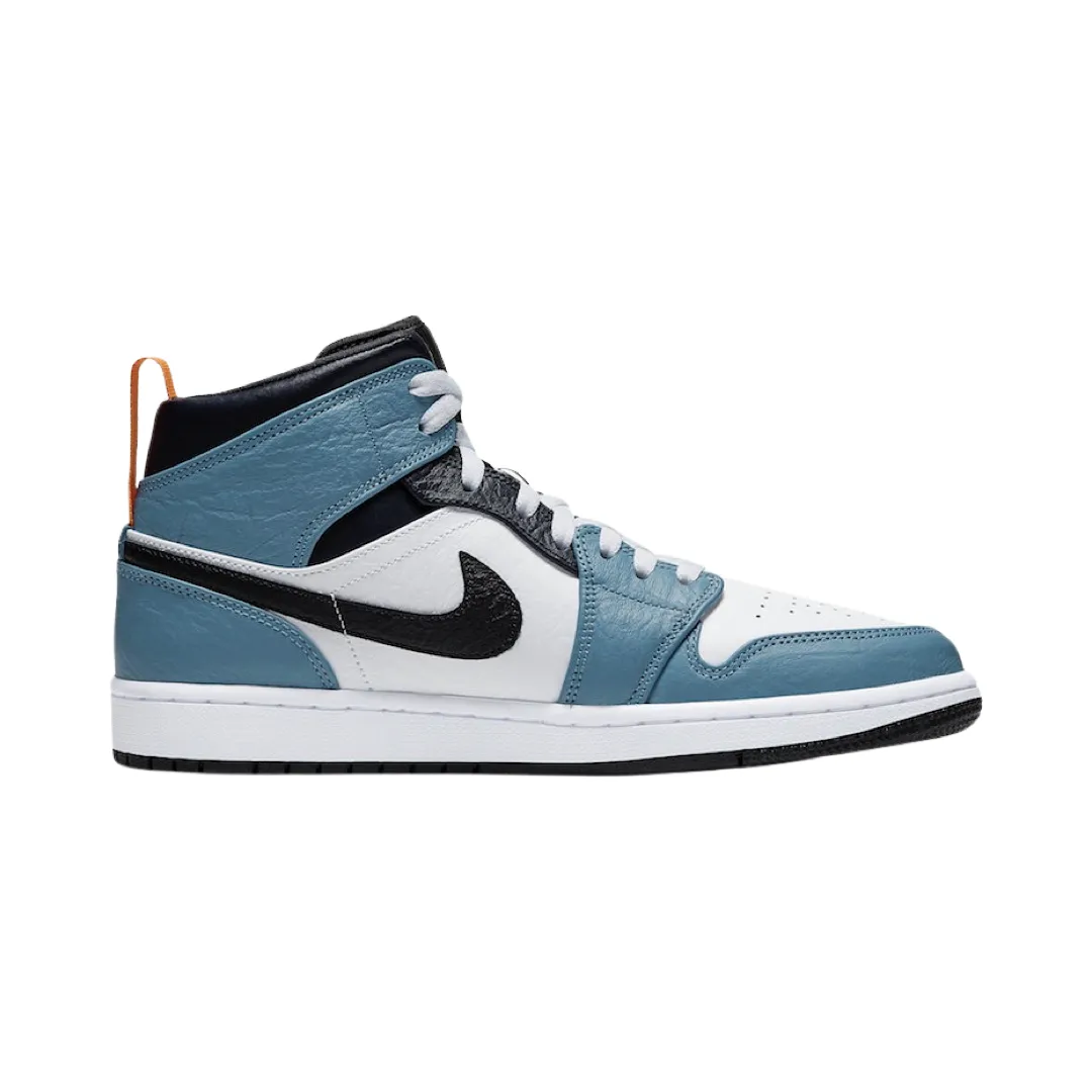 Air Jordan 1 Mid Fearless Facetasm White Black Celestial Teal Dark Obsidian