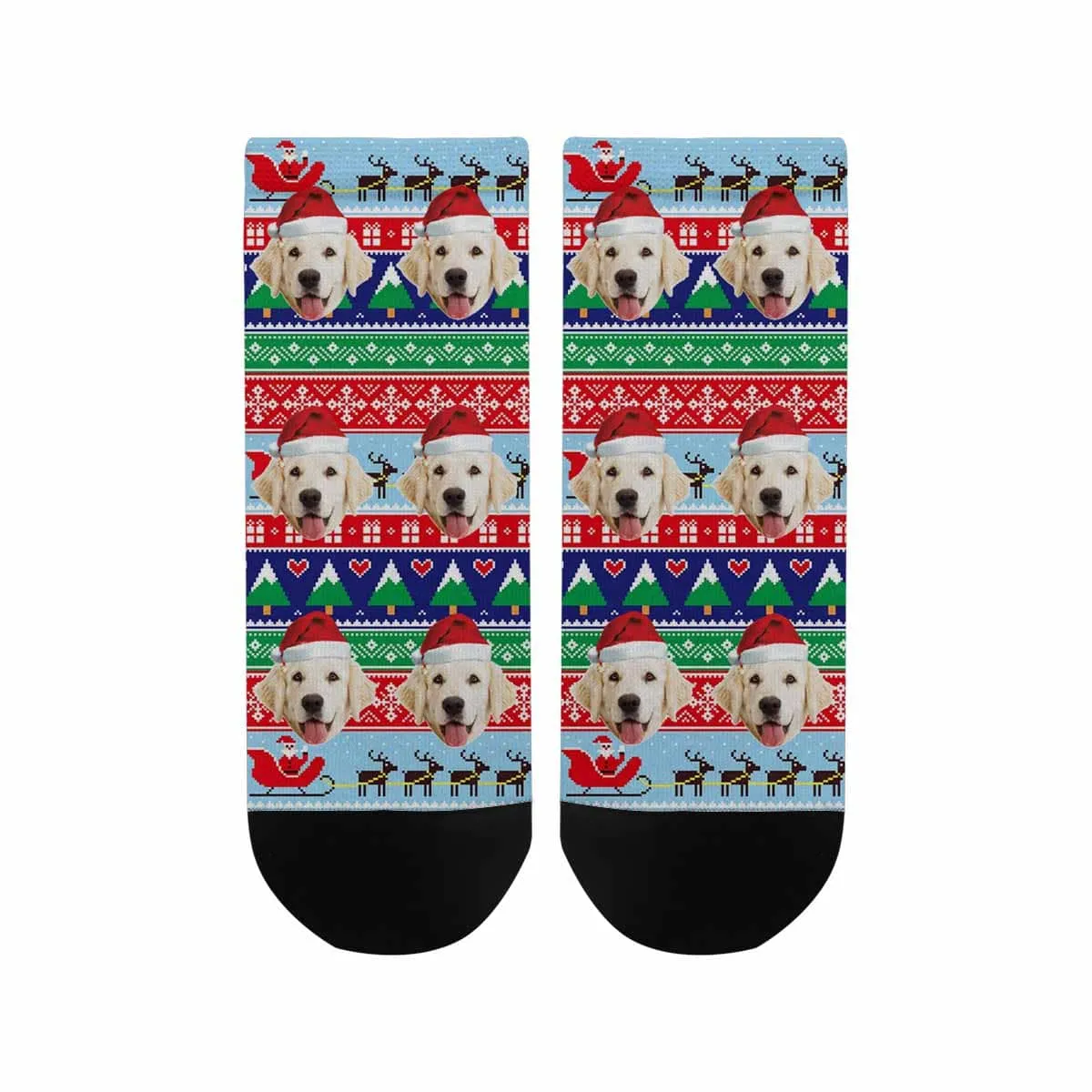 Christmas Custom Photo Sock Dog Face Pet Socks Personalized Christmas Socks Ankle Socks