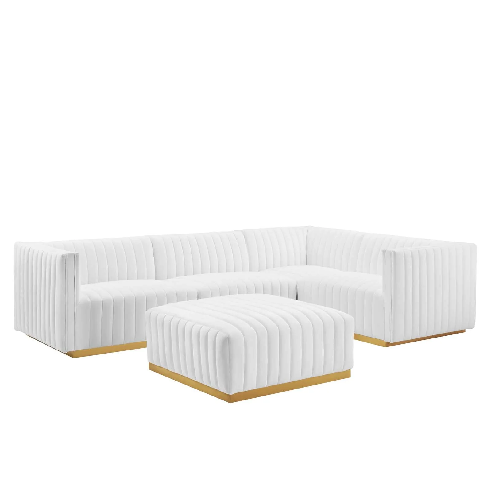 Conjure Channel Tufted Performance Velvet 5-Piece Sectional by Modway