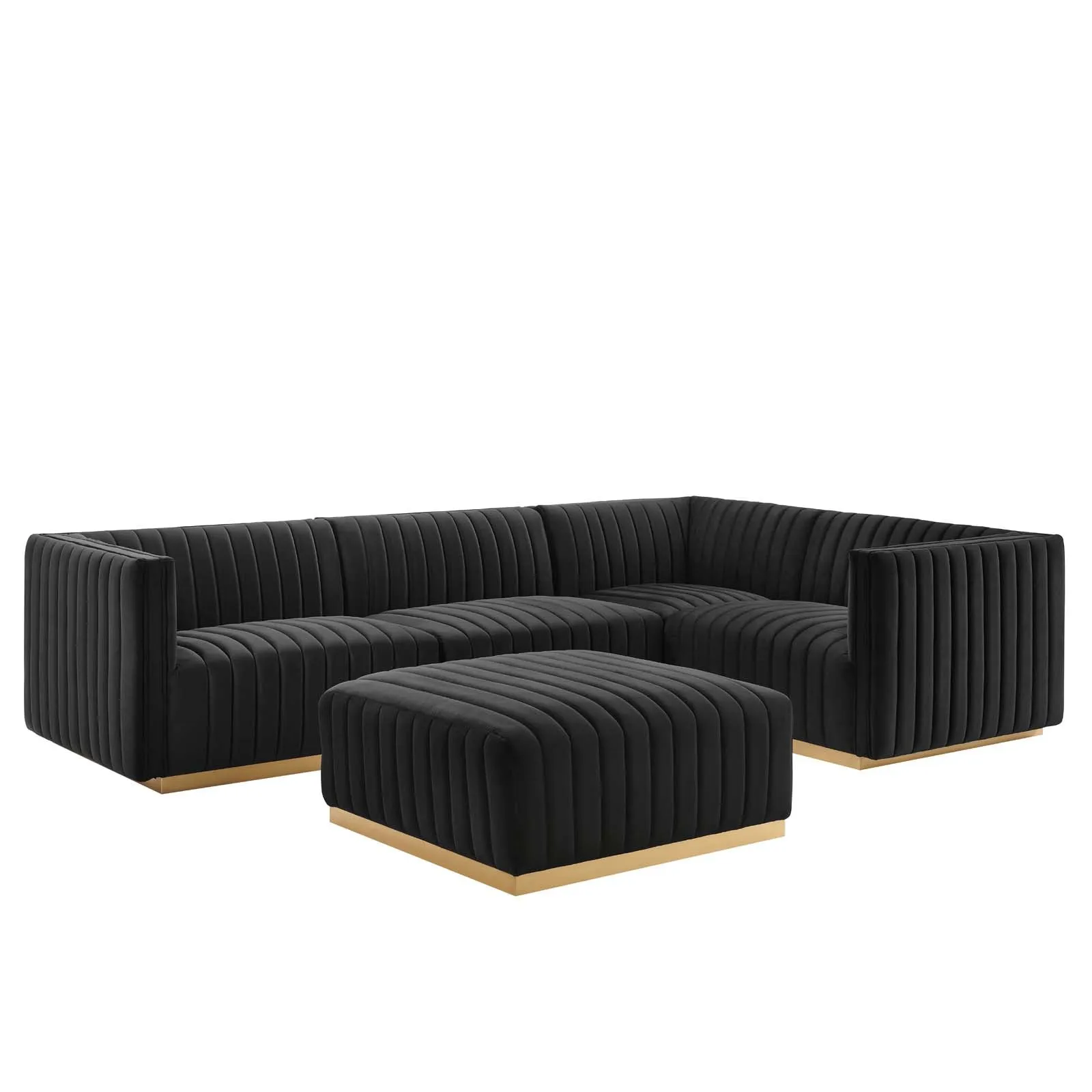 Conjure Channel Tufted Performance Velvet 5-Piece Sectional by Modway