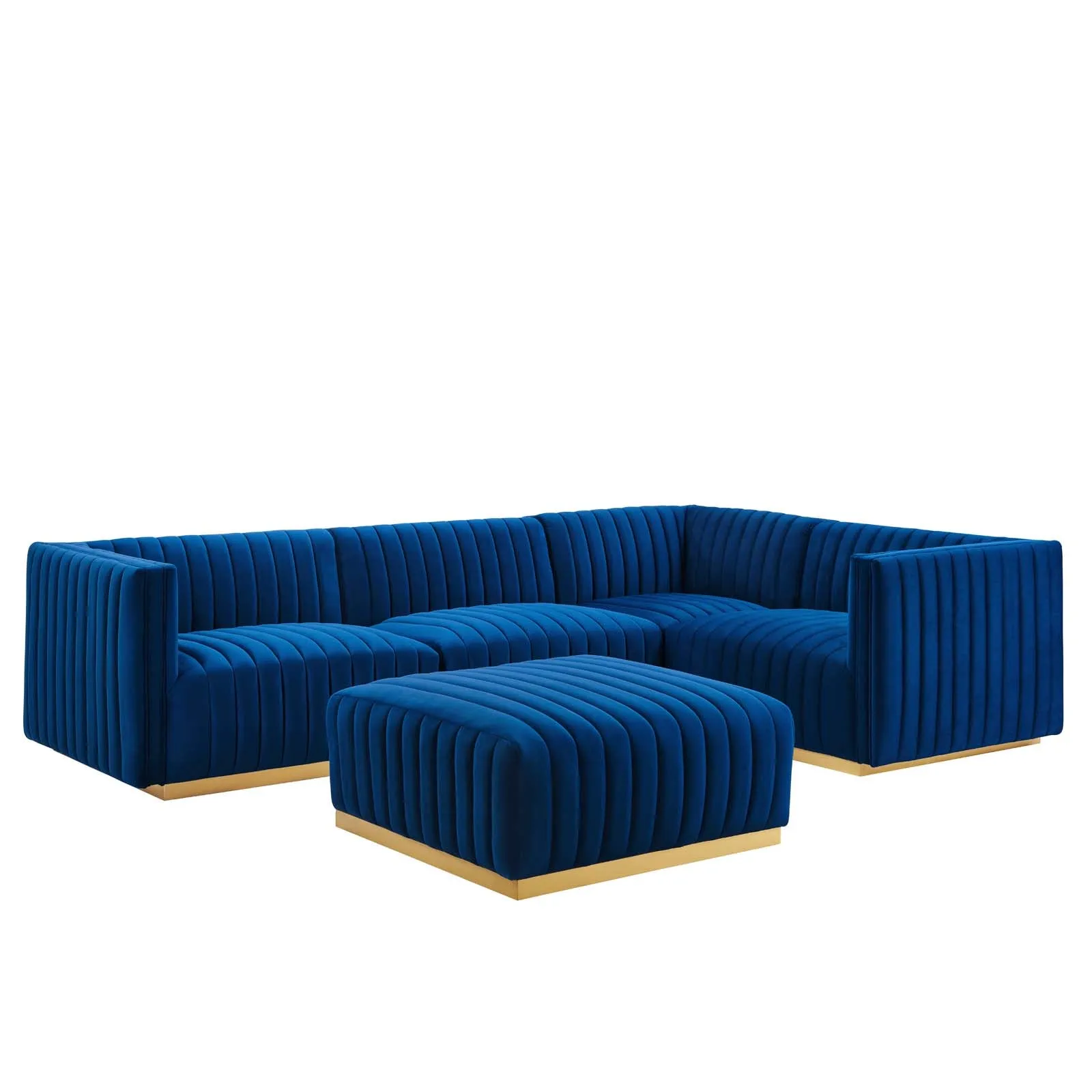 Conjure Channel Tufted Performance Velvet 5-Piece Sectional by Modway