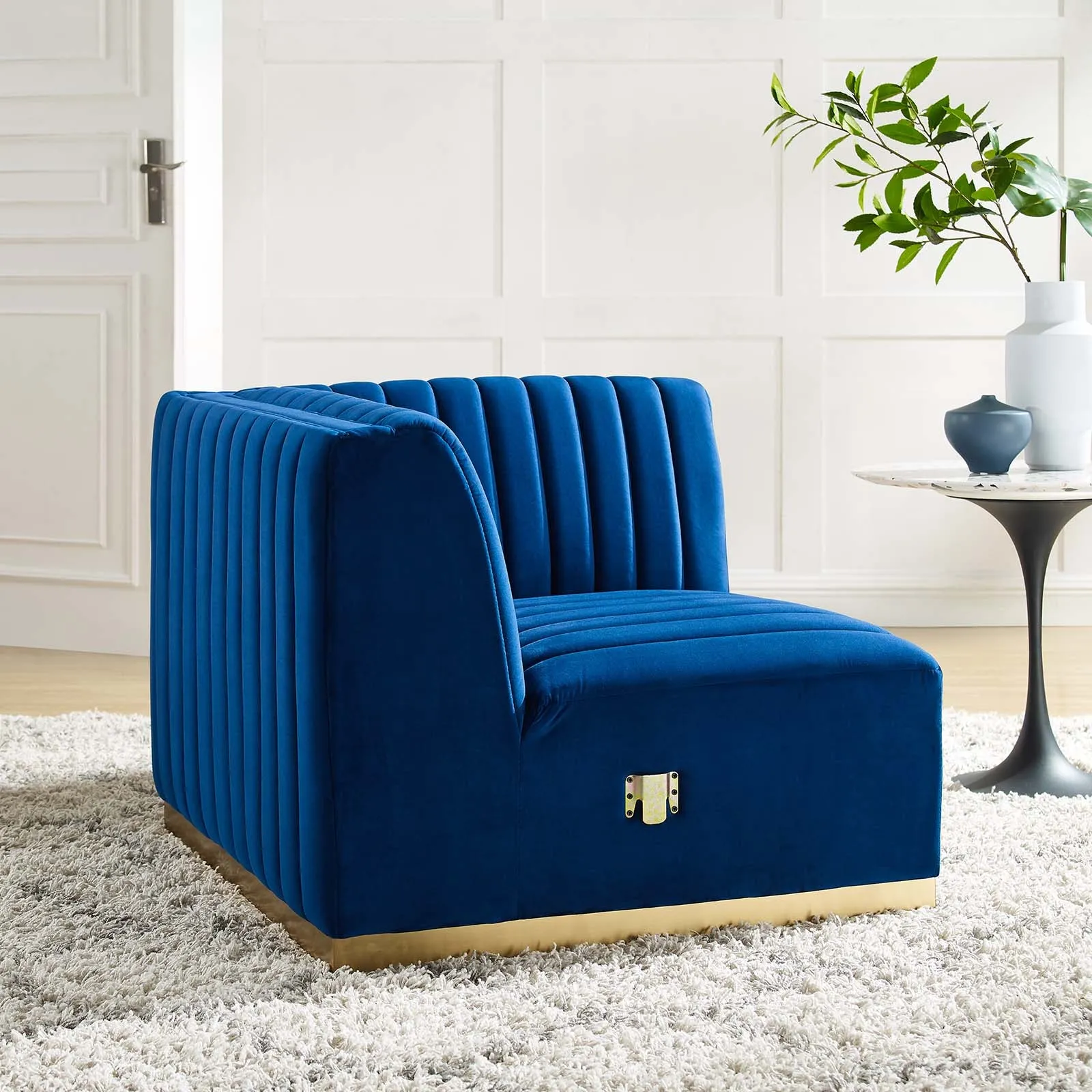 Conjure Channel Tufted Performance Velvet Right Corner Chair by Modway