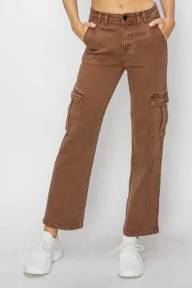 Full Size High Rise Cargo Jeans