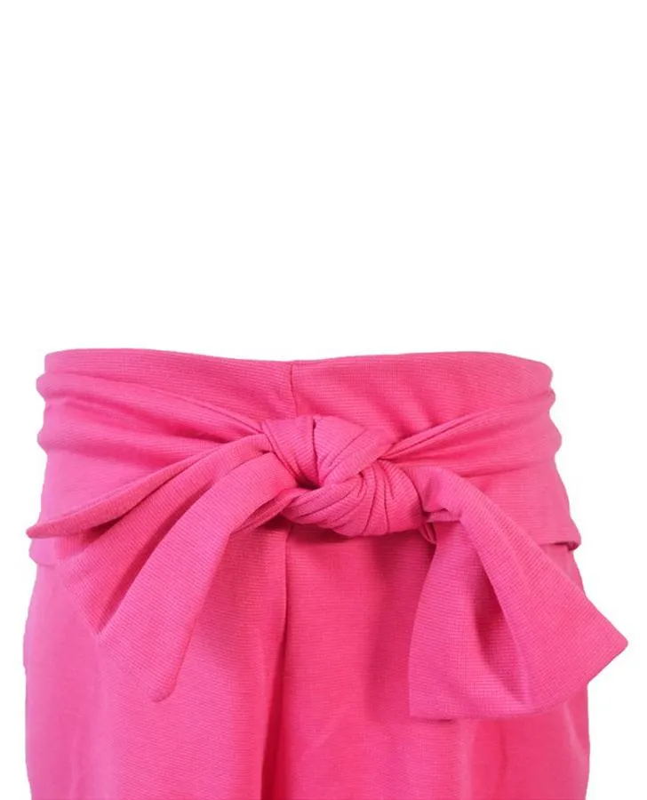 Hot Pink Side Bow Detail Shorts