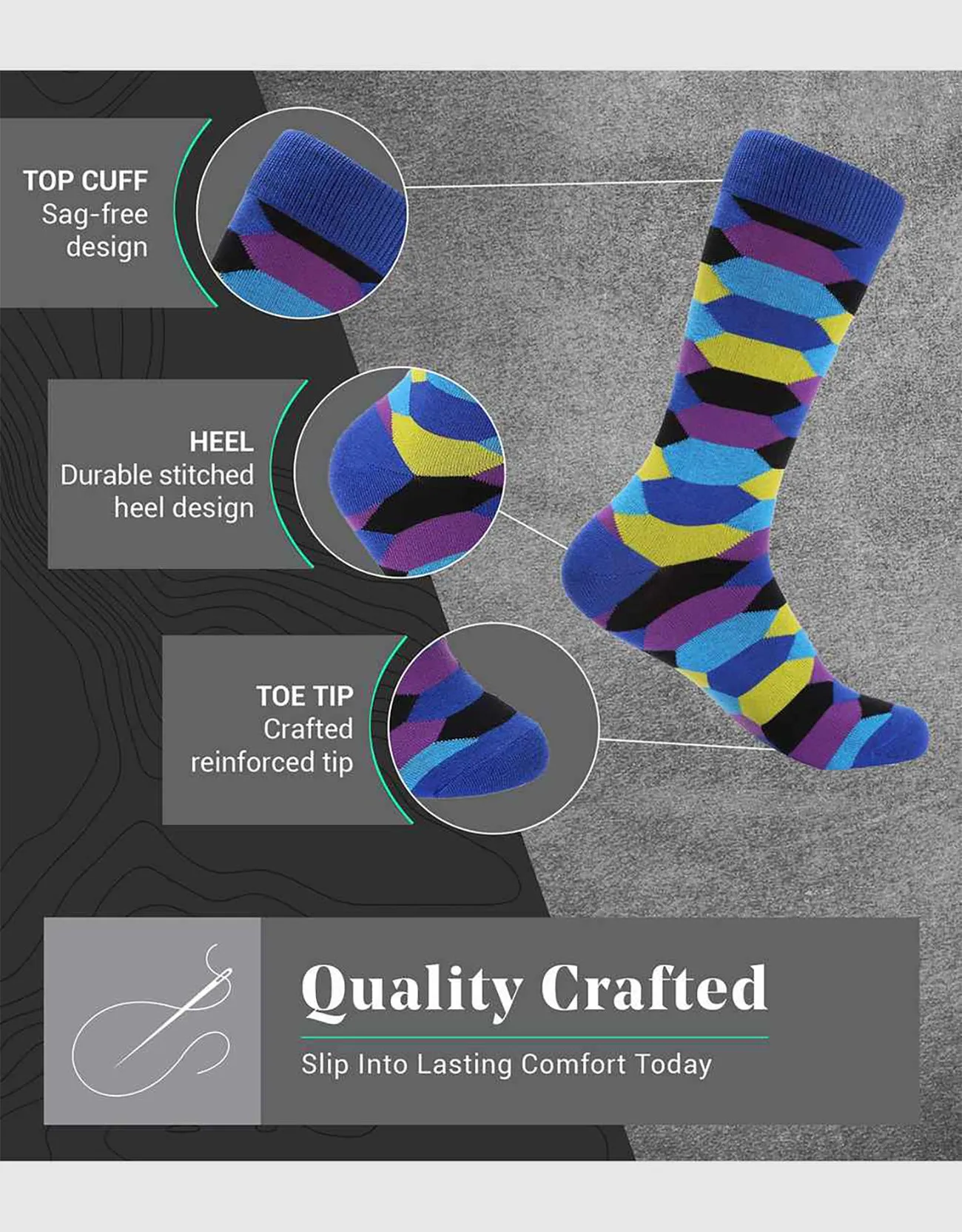 Men's Retro Collection Dress Socks 12 Pack