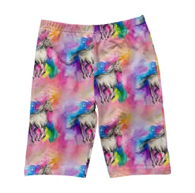 PREORDER Rainbow Horses Kids' Bike Shorts (Ships w/c 2nd Dec)