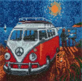 "Camper Van Go" Framed Crystal Art Kit 30x30cm