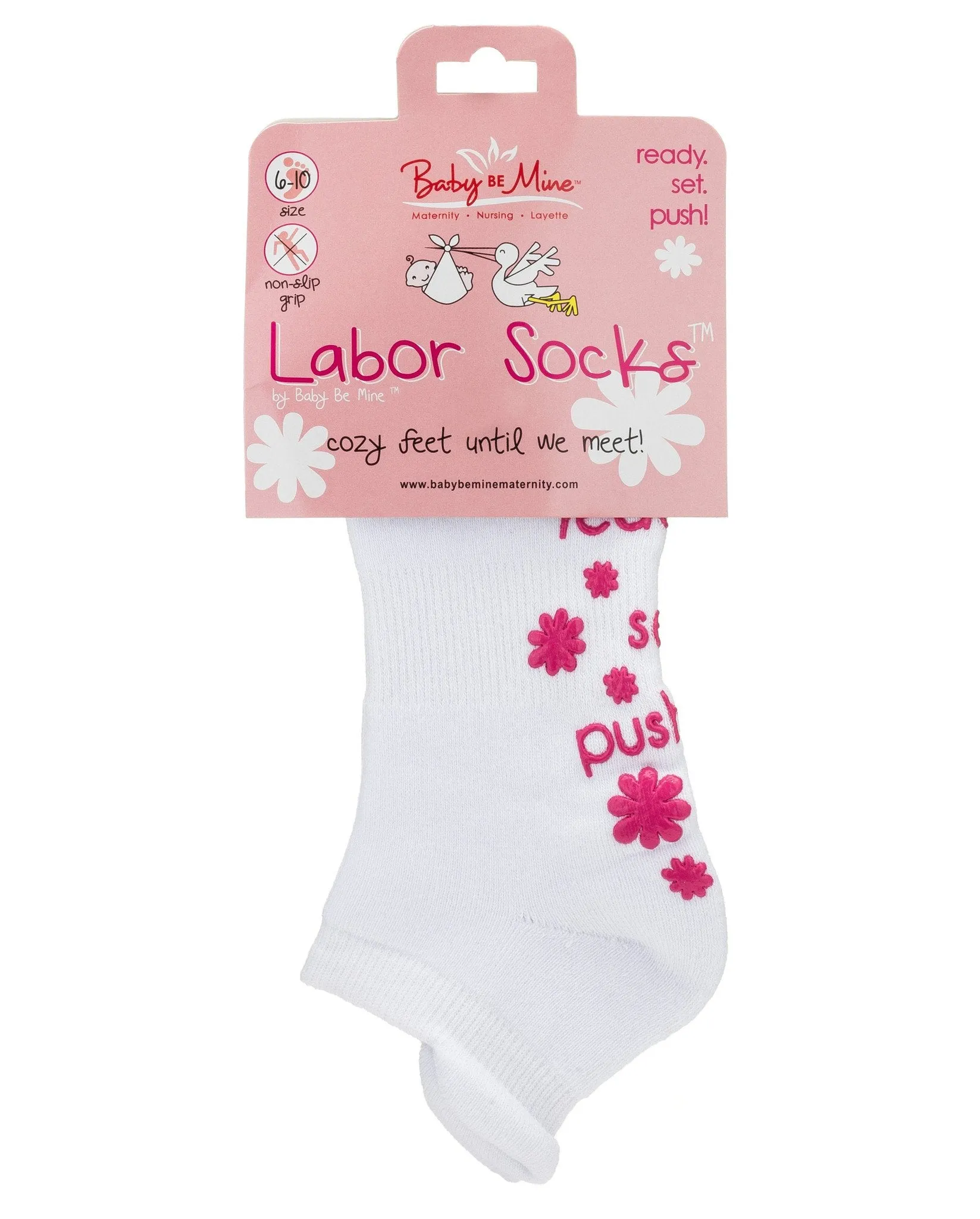 Ready. Set. Push! Pink Labor Socks