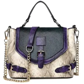 The Francine Snakeskin Handbag Purse - Multiple Colors